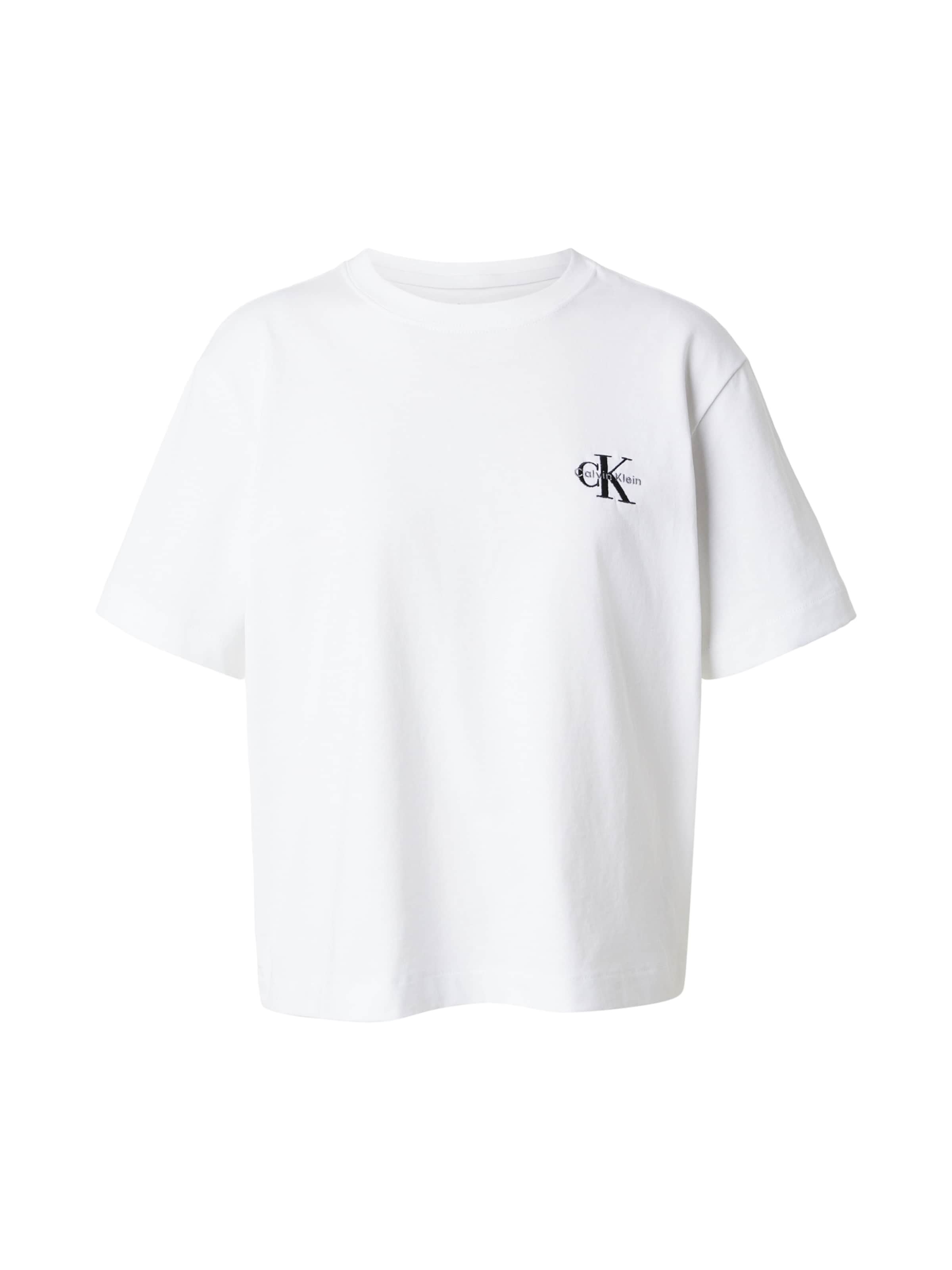 Calvin Klein Jeans Тениска в бяло: отпред