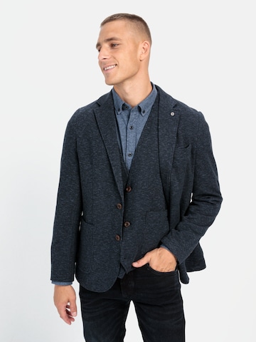 CAMEL ACTIVE Regular Fit 2-Knopf Sakko in melierter Optik in Blau: Vorderseite