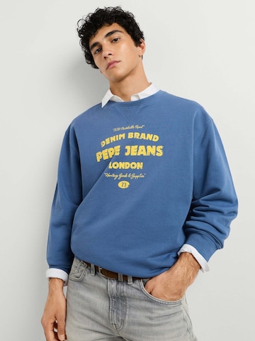 Sweat-shirt Pepe Jeans en bleu : devant