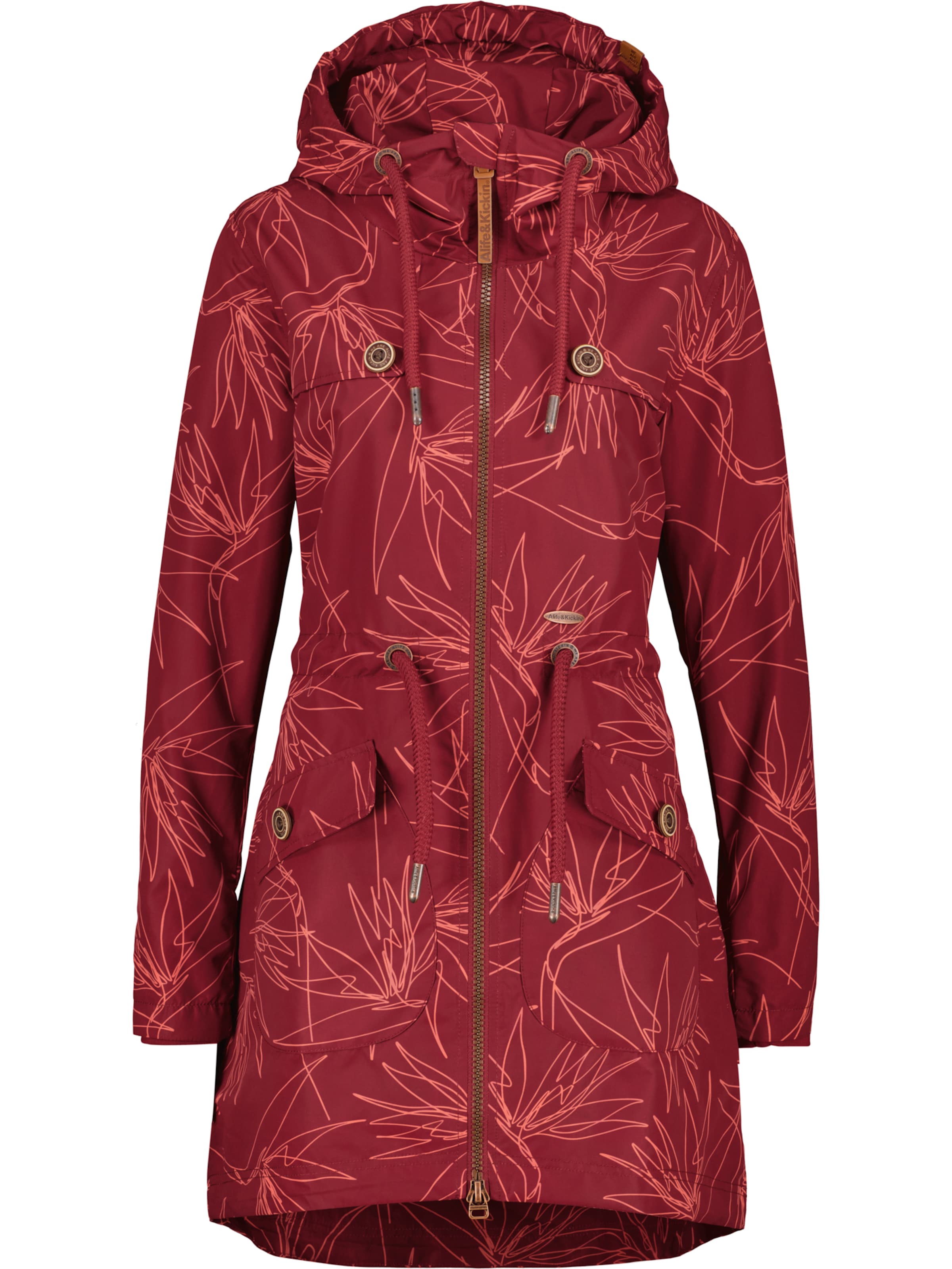 alife & kickin Between-Seasons Parka 'Charlotte' in Red: front