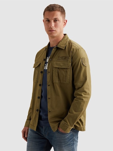 PME Legend Regular fit Skjorta 'PME LEGEND - Shirt jacket with chest pockets and badge on the sleeve' i brun: framsida