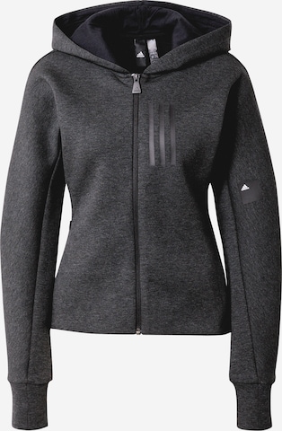 ADIDAS SPORTSWEAR Athletic Zip-Up Hoodie 'Mission Victory  Fit ' in Black: front