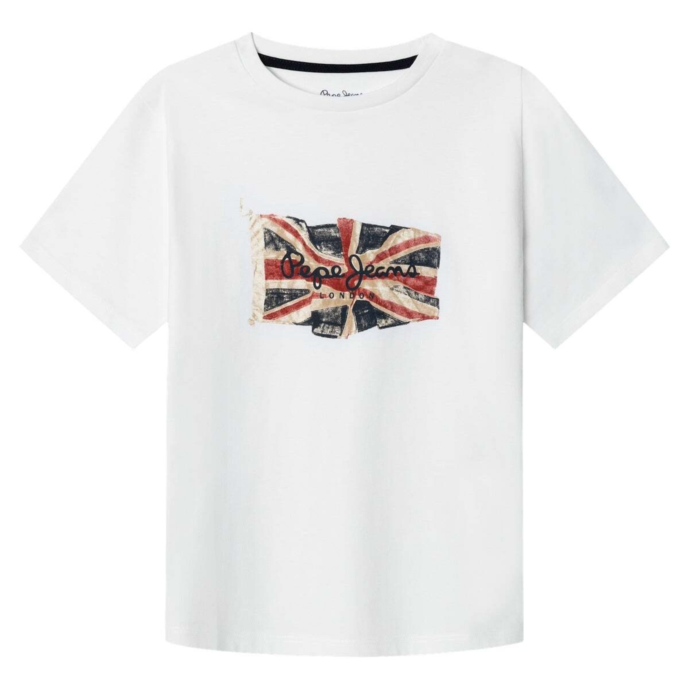 T-shirt 'Union Jack' Pepe Jeans en blanc : devant