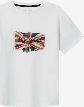 T-shirt 'Union Jack' Pepe Jeans en blanc : devant