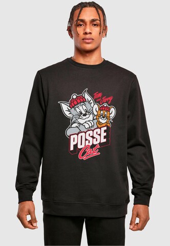 ABSOLUTE CULT Sweatshirt 'Tom And Jerry - Posse Cat' in Zwart: voorkant