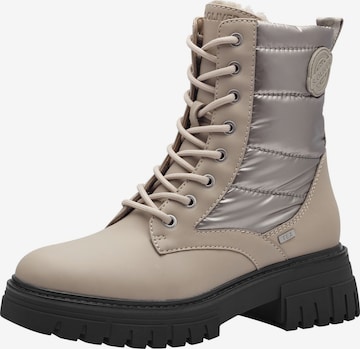 s.Oliver Lace-up bootie in Beige: front