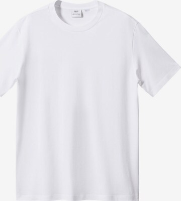 MANGO MAN Тениска в бяло: отпред
