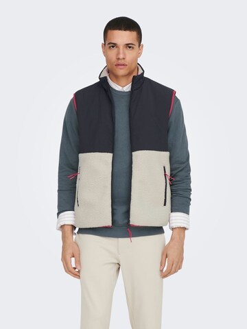 Only & Sons Vest in Grey: front