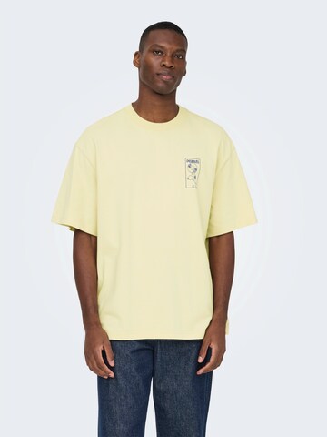 Only & Sons Shirt 'ONSPEANUTS' in Beige: voorkant