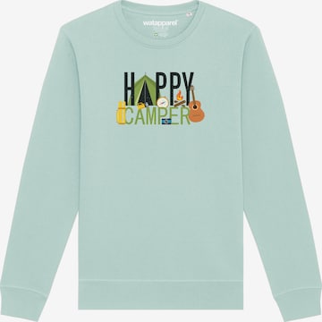 Sweat-shirt ' Happy Camper ' Watapparel en bleu : devant