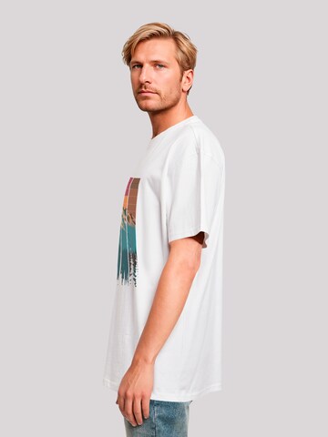 F4NT4STIC Shirt 'Berg Sonnenuntergang Retro' in White
