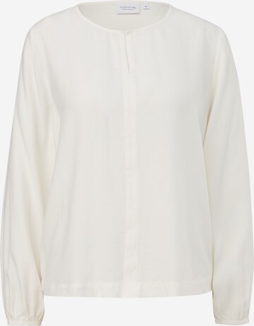 comma casual identity Blouse in Wit: voorkant