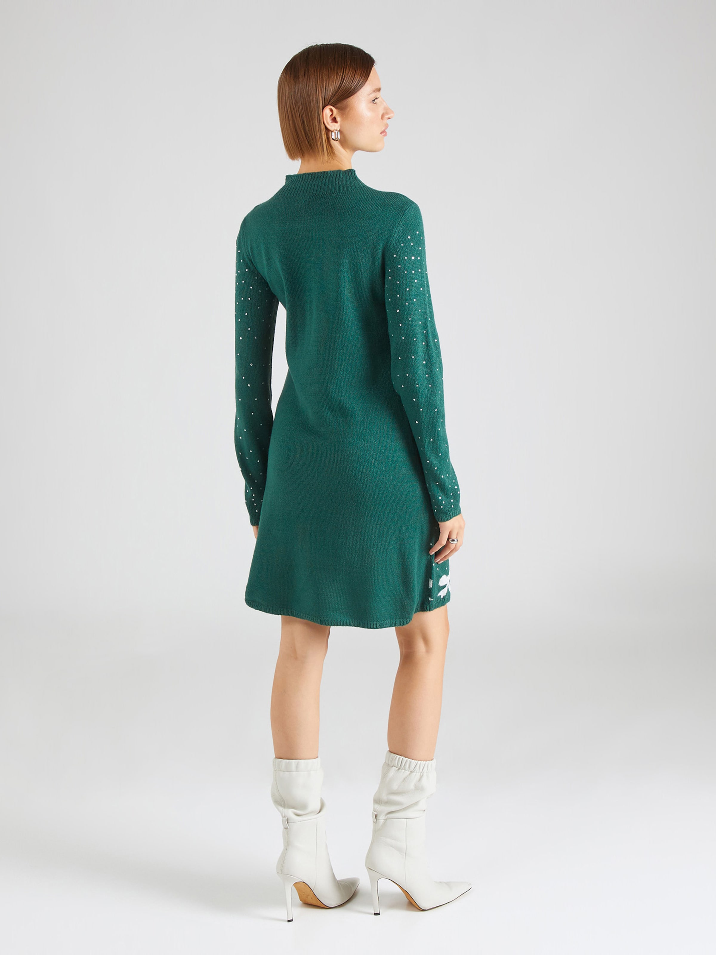 PIECES Knitted dress FIRA in Dark Green ABOUT YOU