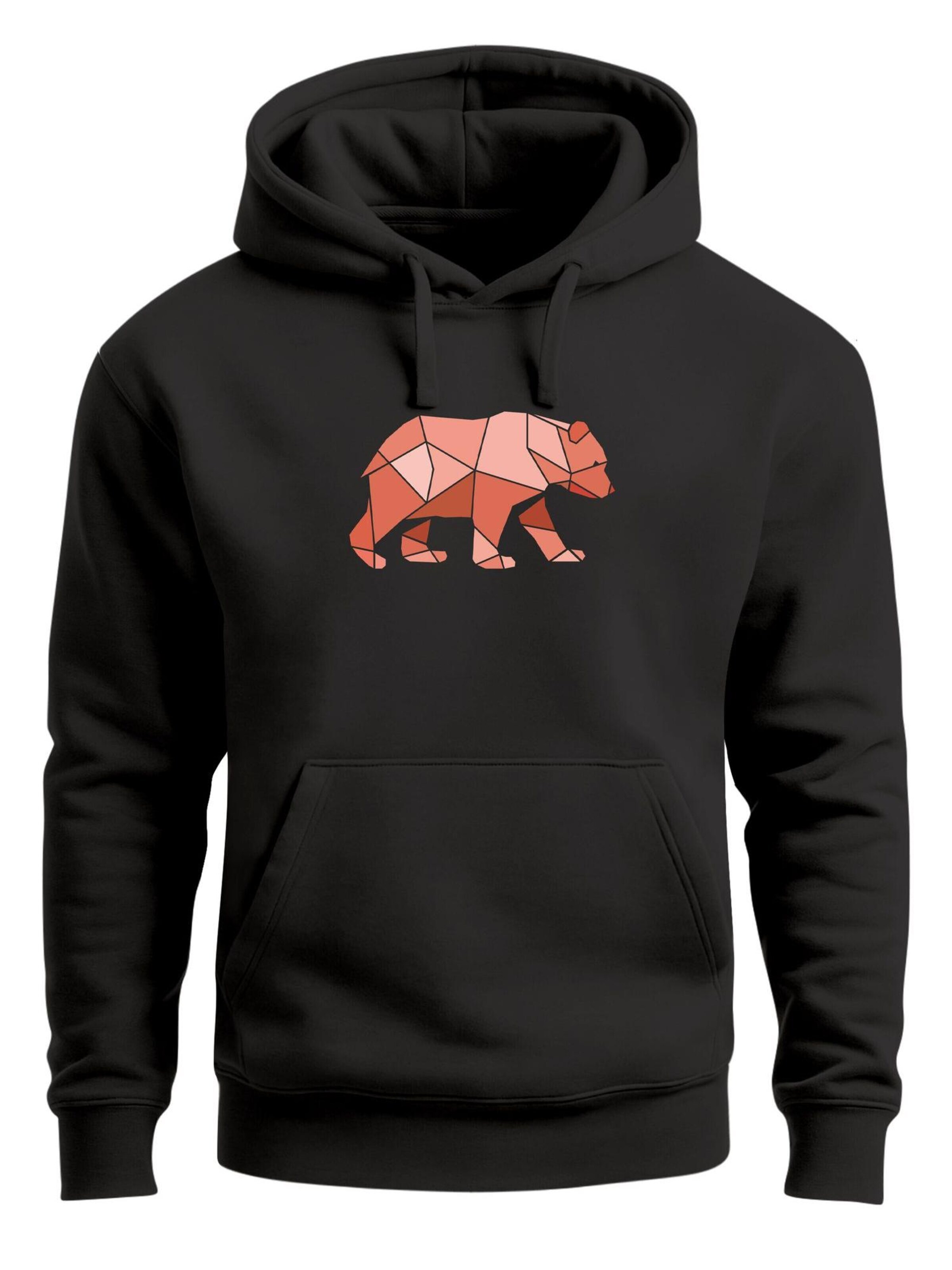 Neverless Sweatshirt 'Bär Polygon' in Black