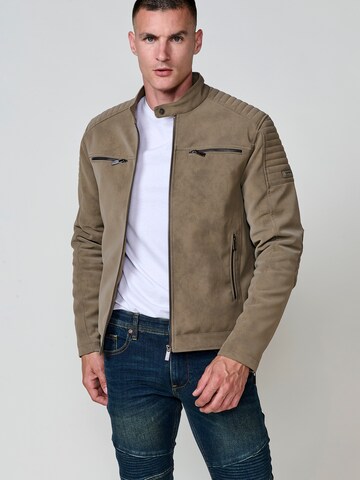 KOROSHI Kunstlederjacke in Braun