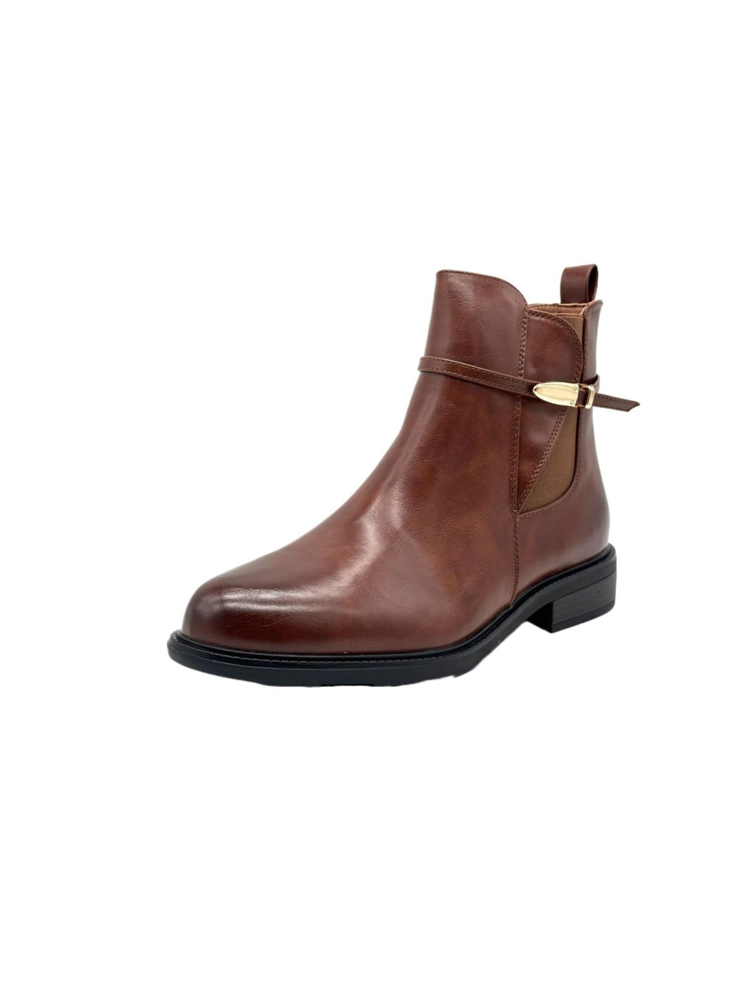 Nowaland Chelsea Boots 'Damen Chelsea Boots mit Zierschnalle'‌‌‌‌ in Beige: Vorderseite