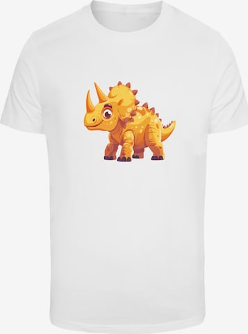 T-Shirt 'Süßer Triceratops Dinosaurier' F4NT4STIC en blanc : devant