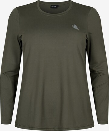 Active by Zizzi Performance Shirt 'ABASIC' in Green: front