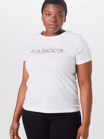 ONLY Carmakoma - Camiseta 'Antonia' en blanco: frente