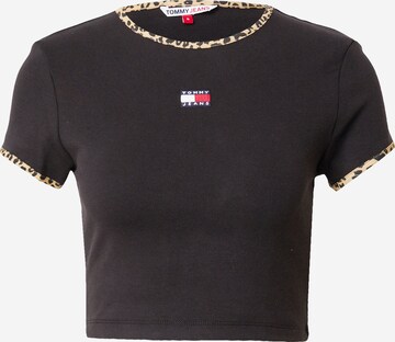 Tricou de la Tommy Jeans pe negru: față