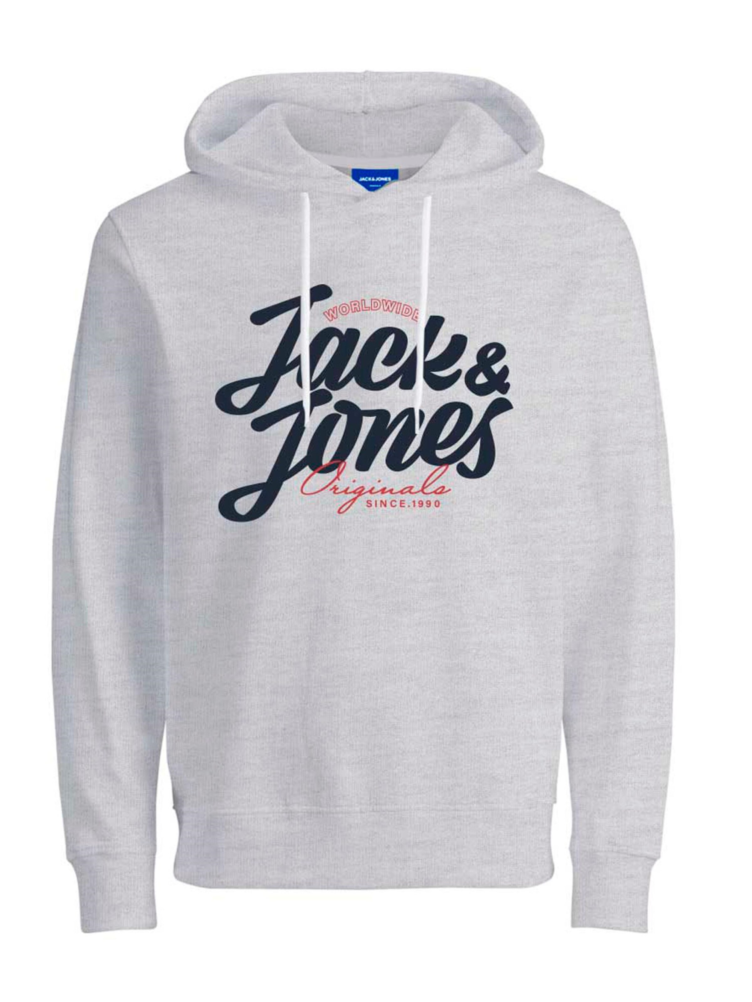 JACK & JONES Sweatshirt 'List' in Grijs: voorkant