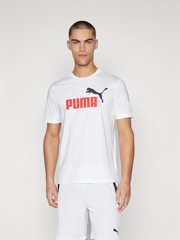 PUMA Majica 'Ess No.1' | bela barva: sprednja stran