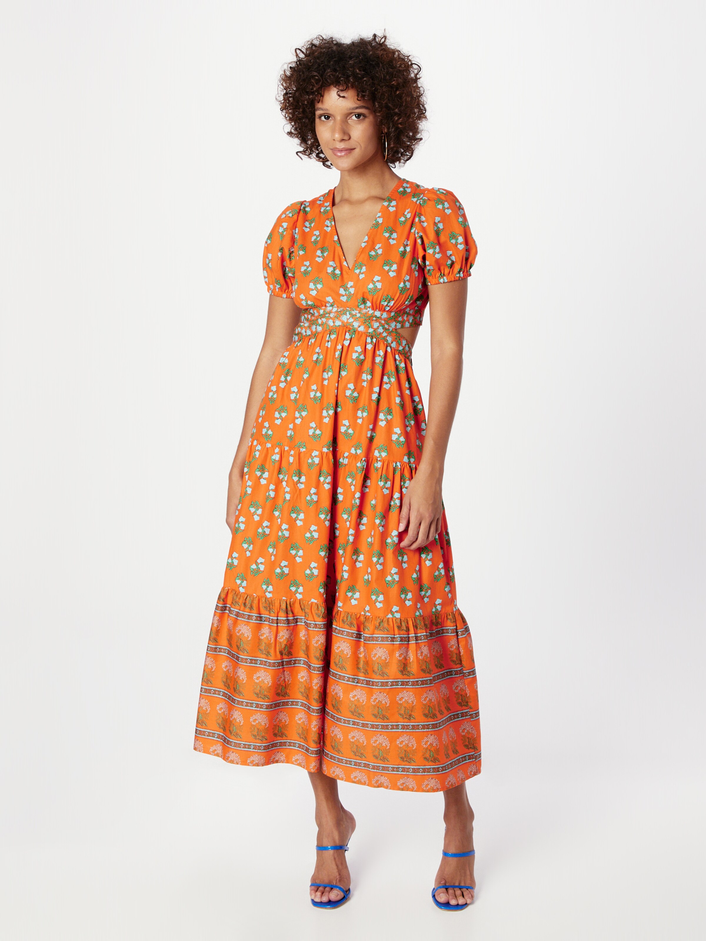 Springfield Damen Kleid - Lässig, Mit V-Ausschnitt & Ausgestelltem Rock, Perfekt Für Den Alltag