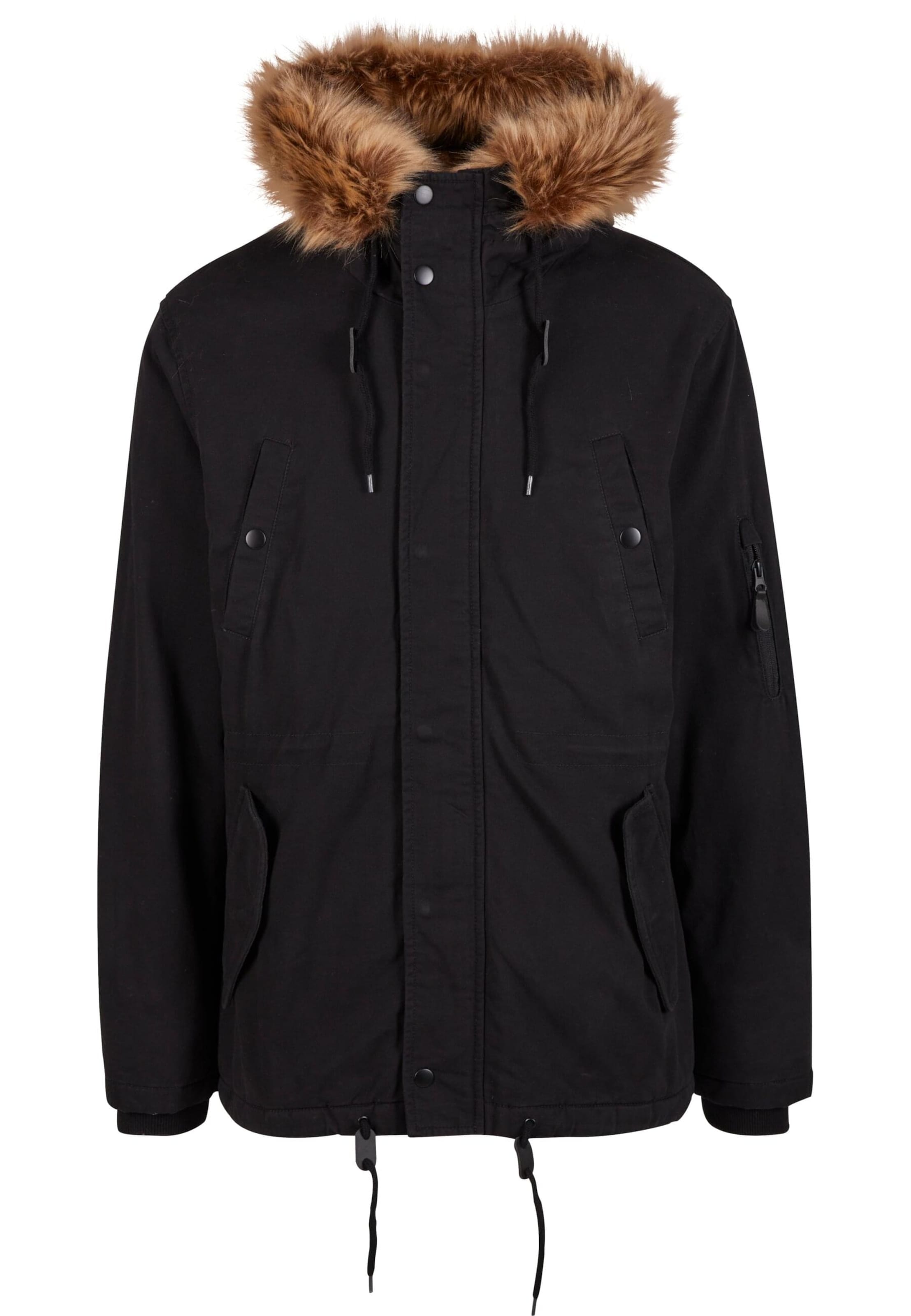 BranditLagana parka 'Fish Tail' - crna boja: prednji dio