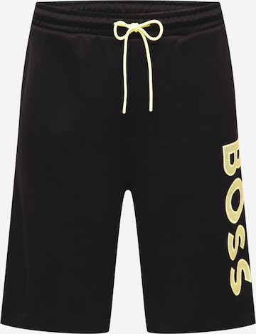 BOSS Green Regular Pants 'Heos' in Black: front
