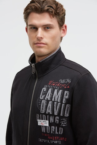 CAMP DAVID Zip-Up Hoodie in Black