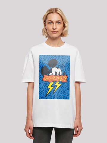 F4NT4STIC Oversized shirt 'Disney Mickey Mouse 90s Flash' in Wit: voorkant