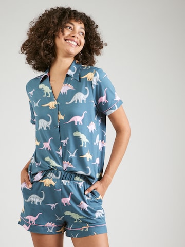 Chelsea Peers Korte pyjama in Blauw: voorkant