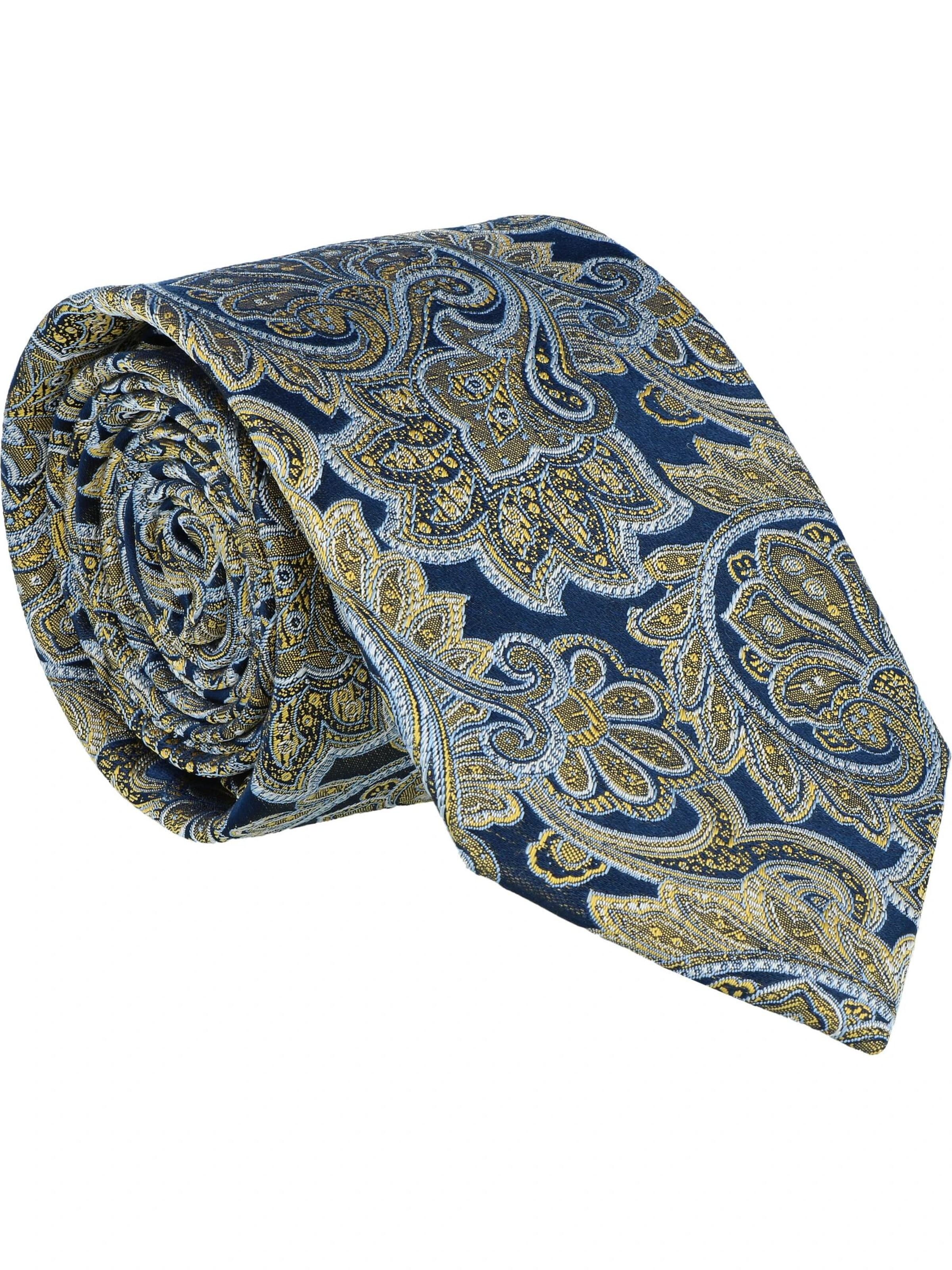 WILLEN Tie 'Marine Paisley' in Yellow: front