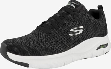 Baskets basses SKECHERS en noir : devant