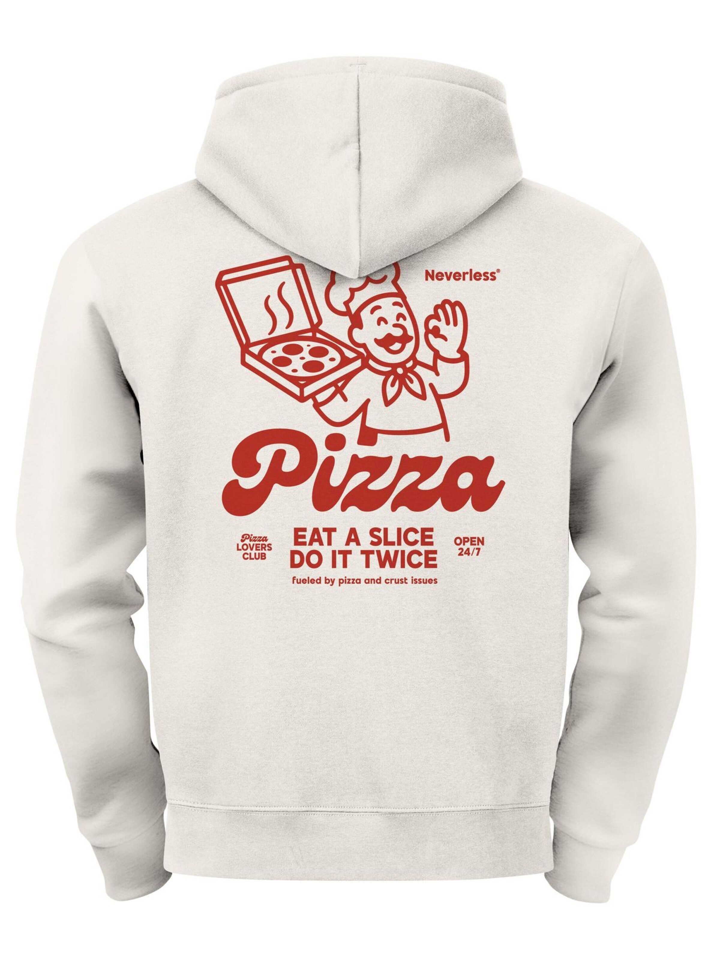 Neverless Sweatshirt 'Pizza Lovers Club' in Beige