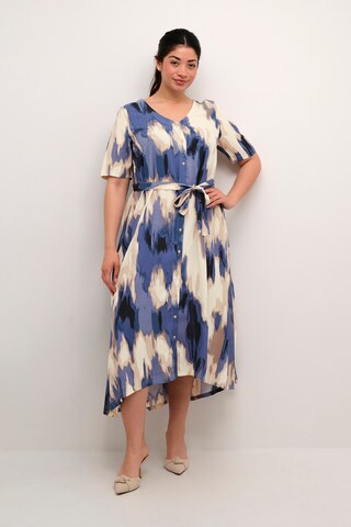 KAFFE CURVE Blousejurk 'Bella' in Blauw: voorkant