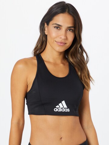 ADIDAS SPORTSWEAR Бюстье Спортивный бюстгальтер в Черный: спереди