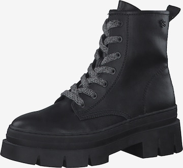 s.Oliver - Botines con cordones en negro: frente