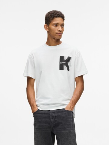 KARL LAGERFELD JEANS Тениска в бяло: отпред