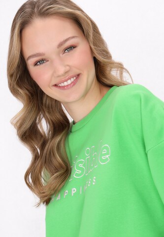 MYMO Sweatshirt 'Back To School' in Groen