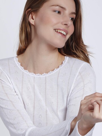 admas - Top 'ADMAS Camiseta Manga Larga Canalé para Mujer' en blanco