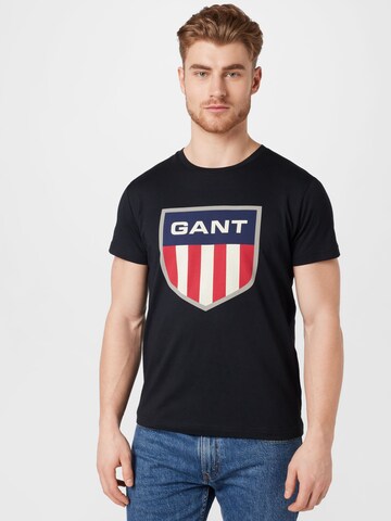 T-Shirt GANT en noir : devant