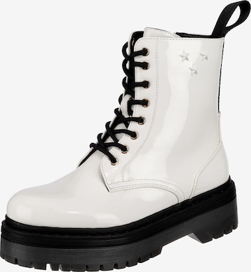 Lumberjack Lace-Up Ankle Boots 'ELYSE' in White: front