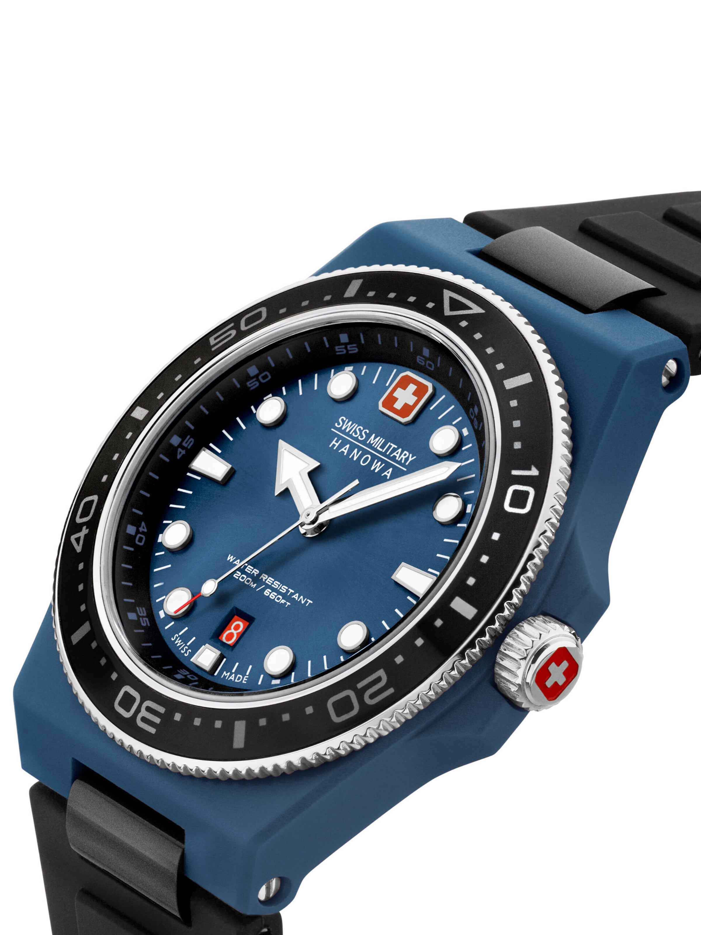 SWISS MILITARY HANOWA Analoog horloge 'Ocean Pioneer' in Blauw