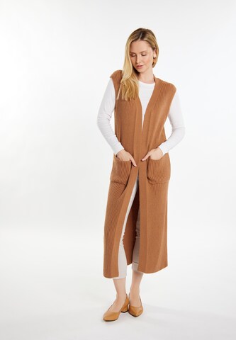 Cardigan 'Teylon' usha WHITE LABEL en marron : devant