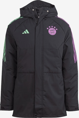 FC BAYERN MÜNCHEN Winter Jacket 'Teamline' in Black: front