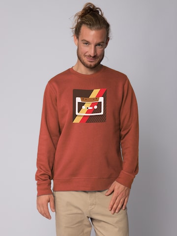 Watapparel Sweatshirt 'Kassette' in Bruin: voorkant