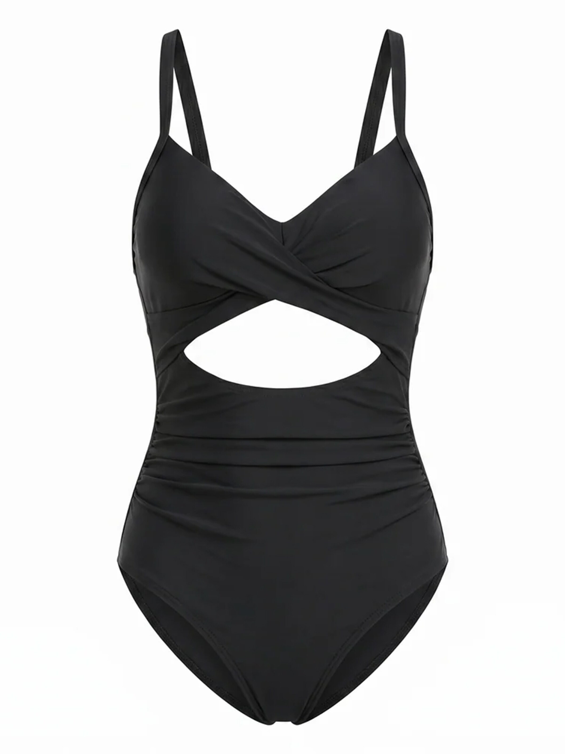 Classique Maillot de bain modelant 'Corrigerend Badpak met Cut-Out en Open Rug' Shapetape en noir : devant