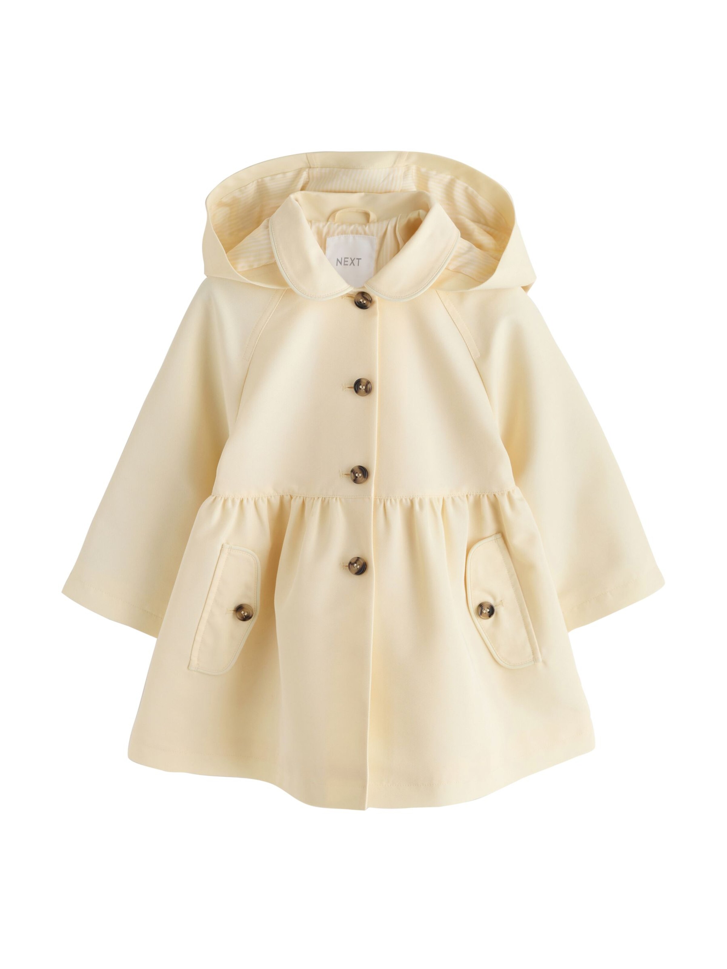 dzeltens Next Mētelis: no priekšpuses