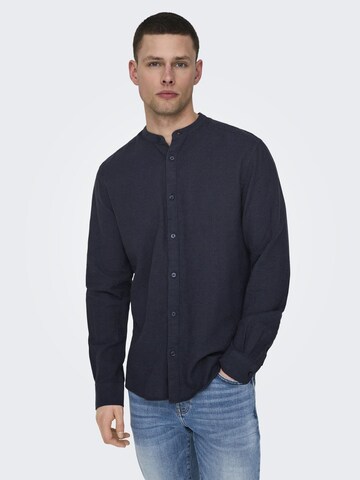 Coupe slim Chemise 'Caiden' Only & Sons en bleu